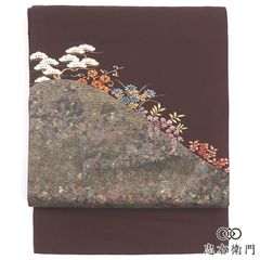 袋帯 フォーマル 花井幸子 正絹 お太鼓柄 黒 松皮菱 籠目 楓 萩 袋帯 フォーマル 花井幸子 正絹 お太鼓柄 黒 松皮菱 籠目 楓 萩