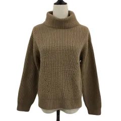 ワンウェイ one way セーター ニット プルオーバー タートルネック リブ 長袖 M 茶 ブラウン