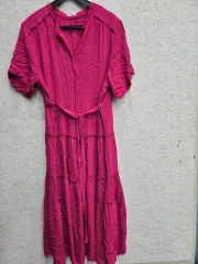 レーヨンシルク シャーリングワンピース 66 77