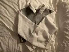 ニット ベスト シャツ レイヤード ブラウス