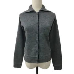 マカフィー MACPHEE トゥモローランド カーディガン ニット 襟付き ウール 無地 長袖 グレー