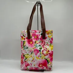 BN8216□ポロラルフローレン キャンバス×レザー トートバッグ 縦型 花柄 状態良好