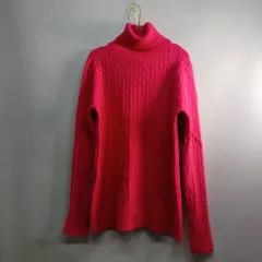 ピンク色 ケーブル編み タートルネック ニット 85 サイズ 春 秋 510471