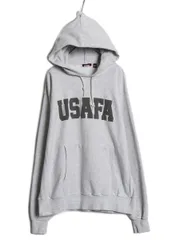 【お得なクーポン配布中!】 90s ★ USAFA プリント スウェット フード パーカー メンズ XL / ミリタリー 軍物 AIR FORCE リバースウィーブ タイプ 大きいサイズ 裏起毛