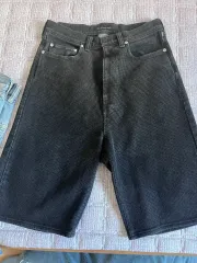 LYNN 羊半 刺し子 ハーフパンツ ブラック 30サイズ