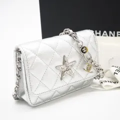 ★3日以内返品可★ 極美品 CHANEL シャネル ラムスキン ミニ マトラッセ チェーンショルダーバッグ - ショルダーバッグ シルバー ラムスキン レディース