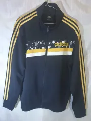 アディダス ブラック/GOLD 3本線 トラックジャージ