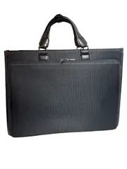 【美品】ビジネスバッグ ミスター ジュンコ （Mr. JUNKO） 就活  ブラックストライプ マルチ パソコン 就活 手提げ メンズ ショルダー欠品　H8-3-130のサムネイル