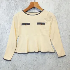 PROPORTION BODY DRESSING プロポーション ボディドレッシング トップス ニット  セーター ペプラム ホワイト Mサイズ 〇□☆