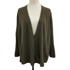 マカフィー MACPHEE トゥモローランド カーディガン ニット 前開き ウール カシミヤ混 無地 長袖 S 緑 グリーン