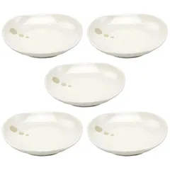 美濃焼 軽量 プレート 取り皿 深め 5枚セット ドット 白 直径約12cm シンプル 食器セット 陶器 電子レンジ 食洗機対応 日本製 145910(5) 1