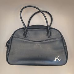 キタムラ　ハンドバッグ　2WAY ミニボストン レザー ブラック　シボ革　Kロゴ キタムラ ハンドバッグ ミニボストン ドーム型 レザー 黒 Kロゴ - メルカリ