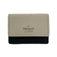 Kate spade(ケイトスペード) 3つ折り財布 - ベージュ×黒 レザー