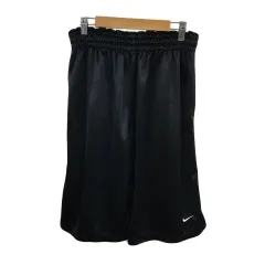 ナイキ NIKE パンツ ハーフ ウエストゴム ドロスト 無地 ロゴ M 黒 白 ブラック ホワイト