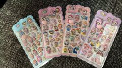 ぷっくりシール 4枚セット 実物撮影 1枚約299円 おしりシール 立体デコ 可愛いステッカー おしりシール ぷっくりシール 立体ステッカー 可愛いデコシール キャラクターシール 手帳デコ DIY ステッカーセット 韓国風