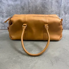 【T-997】レザーハンドバッグ ブラウン レディース 本革 ミニボストン シンプル カジュアル 上品 小さめ 手持ちバッグ 古着 ヴィンテージ 茶色 デイリー使い