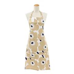 新品 マリメッコ エプロン Pieni Unikko ウニッコ オフホワイト×ベージュ×ダークブルー 069907 185 074649 185【ネコポス】のサムネイル
