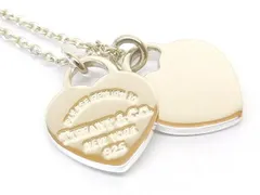 かなり美品 ティファニー ☆ ダブルハート ネックレス リターントゥ シルバー 約2.9g レディース TIFFANY＆Co□ 8C