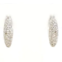 K18WG ピアス ダイヤモンド 0.95ct カード鑑別書 総重量約3.8g