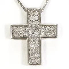 K18WG ネックレス ダイヤモンド 0.25ct カード鑑別書 総重量約3.8g 約45cm