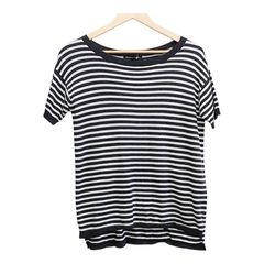BANANA REPUBLIC バナナリパブリック ボーダーTシャツ 半袖 メンズS ブラック ホワイト シンプル カジュアル 古着