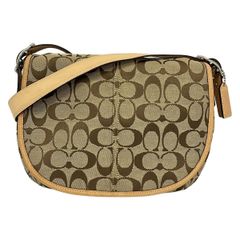COACH(コーチ) ショルダーバッグ シグネチャースモールメッセンジャー 6842 カーキ×ベージュ レザー