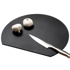 【数量限定】約30×26cm 耐熱エラストマー ブラック 丸いまな板 食洗機対応 小 まな板 1009855 アイメディア(Aimedia)のサムネイル