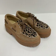 N157[08]Y4493(シューズ) Timberland/ティンバーランド/ストーンストリートボートシューズ/レオパード柄/厚底シューズ やや傷や汚れあり 3/24出品