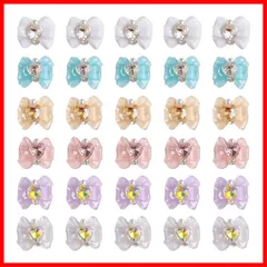 ハンドメイド 手芸 デコパーツ ジュエリーパーツ ネイルアート パーツ リボン リボン ハート (ミックス パール 立体 3d ストーン ネイルパーツ A) ネイルパーツ 蝶結び 大きい 可愛い 約30個セット