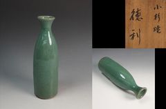九谷清峰 花瓶 深緑色 - メルカリ