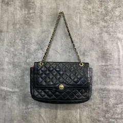 【T-999】キルティングショルダーバッグ ブラック チェーンバッグ ゴールド金具 レトロ ヴィンテージ風 フラップバッグ レディース 古着 高見え カジュアル きれいめ 人気 定番 デザイン
