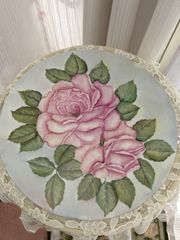 大坪高明作(陶画師一点もの)手描き薔薇のオーバルプレート - メルカリ