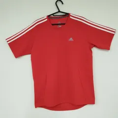 adidas　アディダス　メンズ　Mサイズ　半袖　赤色　ポリエステル100%　運動着　　ASR3-48