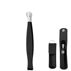 【新品】 【2026 アップグレード版】男女兼用 手動鼻毛カッター 鼻ケアトリマー 安全で痛みのない 耳毛処理/お手入れ ステンレス製 防水 収納袋付き 携帯便利 鼻毛・耳毛のお手入れに対応（ブラック）