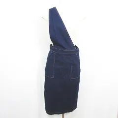 ザラ ZARA デニム ワンショルダー ジャンパースカート アシンメトリー ロング丈 S ネイビー 5252/900 kz14559