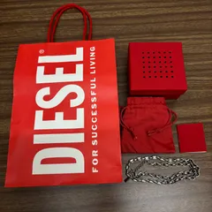(b)DIESEL（ディーゼル） ネックレス チェーンネックレス  オーバル型 シンプル 太めのデザイン ステンレススチール 錆びにくい シルバープレート 箱付き 長さ:約55㎝ /2403