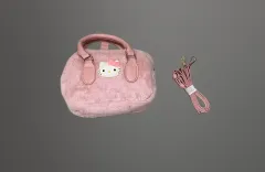 ハローキティ ピンク ファー トートバッグ + ストラップ