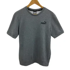 プーマ PUMA カットソー Tシャツ スウェット ラウンドネック プルオーバー ロゴ 半袖 M グレー