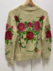 ヴィンテージ フラワー セーター