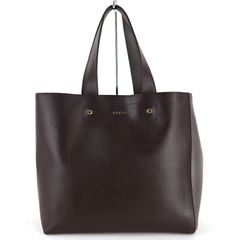 FURLA ハンドバッグ ダークブラウン レザー スエード - メルカリ