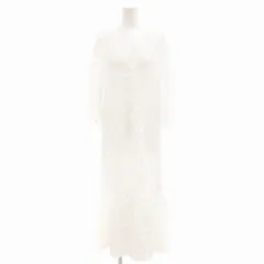 ザラ ZARA ワンピース Vネック テクスチャー 5分袖 マキシ4ロング XS 白 ホワイト /AE