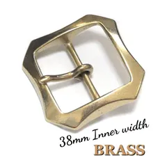 38mm 幅 バックル 変形 8角型 真鍮ブラス製 ベルト ストリートスタイル ファッション レザークラフト ハンドメイド バックル交換に