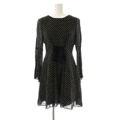 ジルスチュアート JILL STUART ワンピース ひざ丈 ドット柄 0 ブラック アイボリー /ES