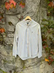 ポロ ラルフローレン スカイブルー ストライプ シャツ L