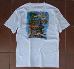 【最終入荷分】限定コラボ企画！30周年記念＆限定！ラットフィンクとムーンアイズがタッグを組んだ！RAT・FINK（USA）×MOONEYES（ムーンアイズ）ラットフィンク「MUSCLE・MOPAR」Ｔシャツ（ホワイト）