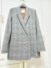 チェック パターン オーバーサイズ ブレザー