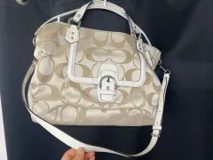 コーチ シグネチャー 2way ショルダーバッグ アイボリー