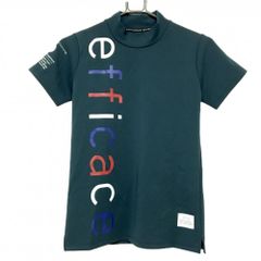 [Excellent Condition] Efficace Blanc Short-Sleeve High-Neck Shirt, Navy, Big Logo, Women's Golf Wear