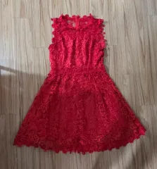 赤 花 レース ワンピース