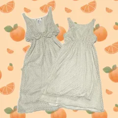 日本 ヴィンテージ 必須アイテム 森ガール レイヤード ラテギャル ドット ノースリーブ レイヤード ONE PIECE